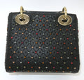 Christian Dior Mini Lady Dior Black Cannage Leather Star Embroidered Accents