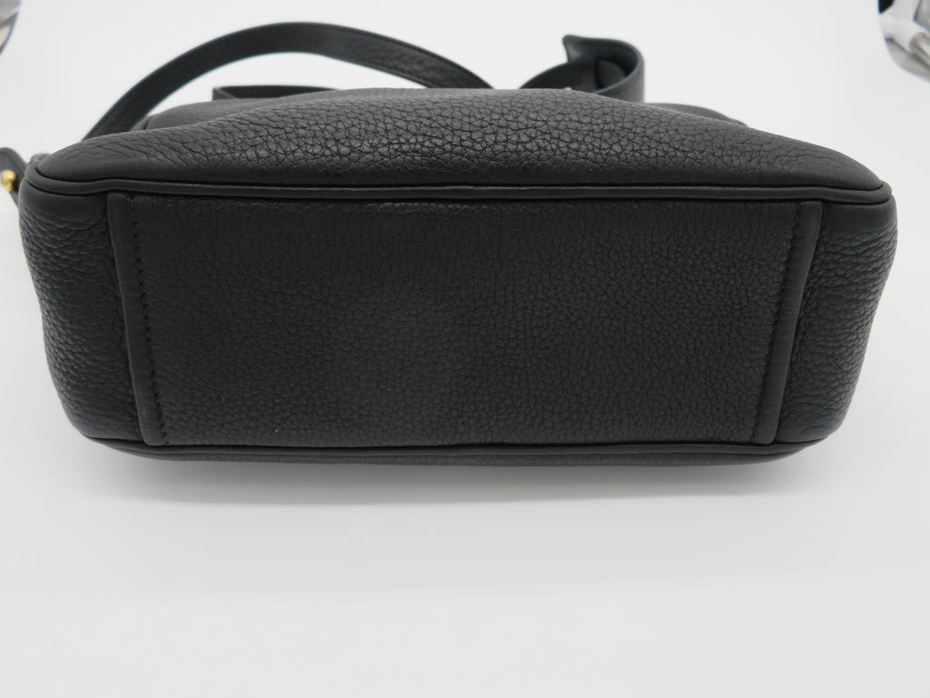 Prada Black Vitello Daino Double Zip Camera Bag