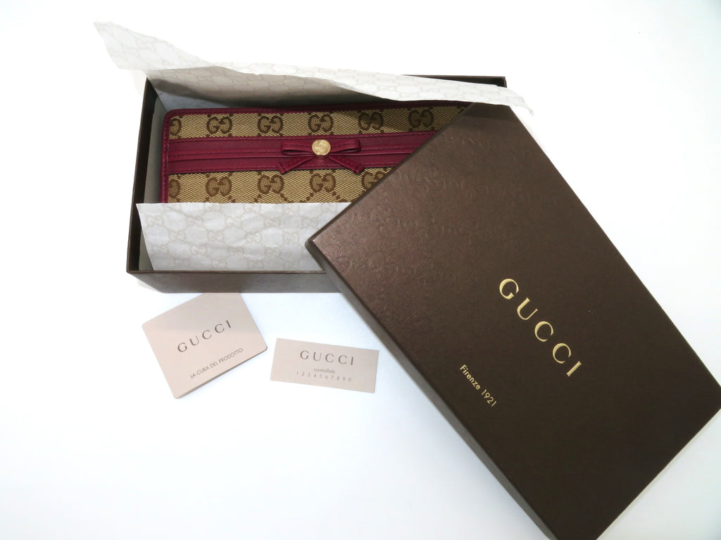 Gucci Mayfair Ribbon Zip Around Long Wallet