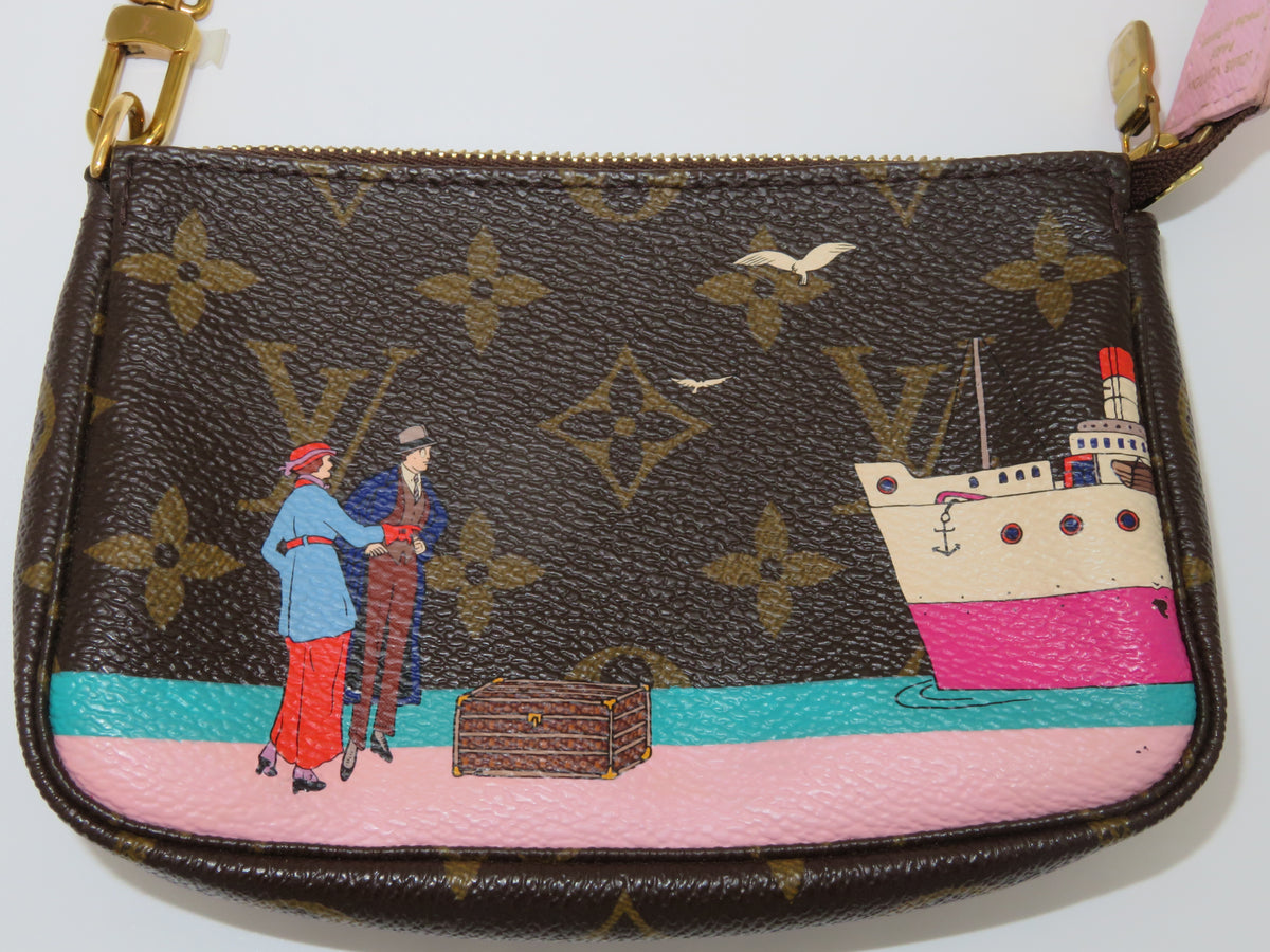 Louis Vuitton Mini Monogram Pochette with Boat Art