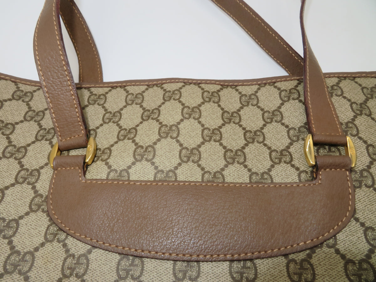 VINTAGE Gucci GG Supreme Canvas Sherry Line Tote Bag