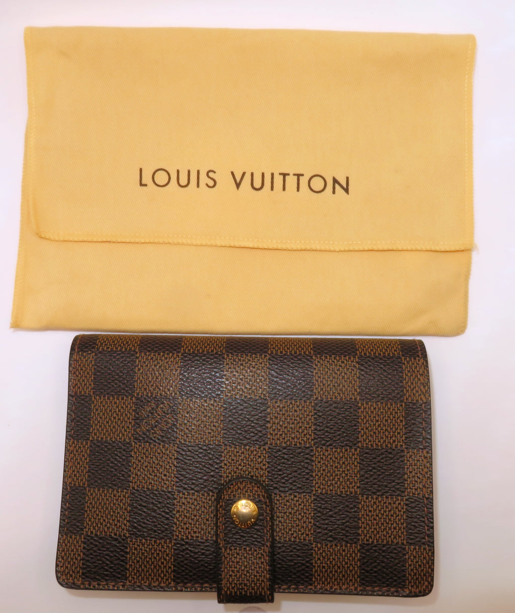 Louis Vuitton Damier Ebene Viennois Kiss Lock Bi Fold Wallet