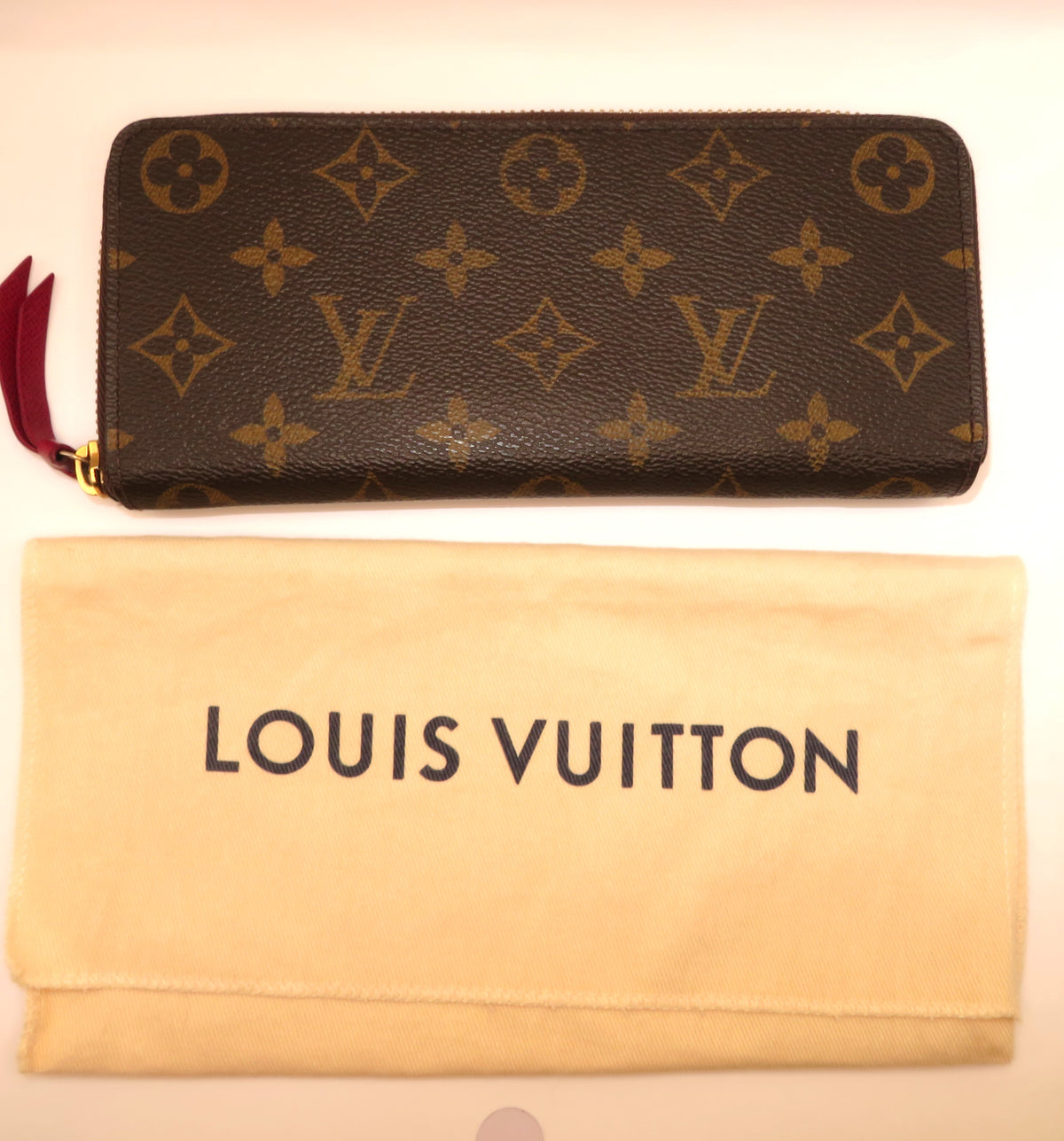 Louis Vuitton Fuchsia Monogram Clemence Wallet