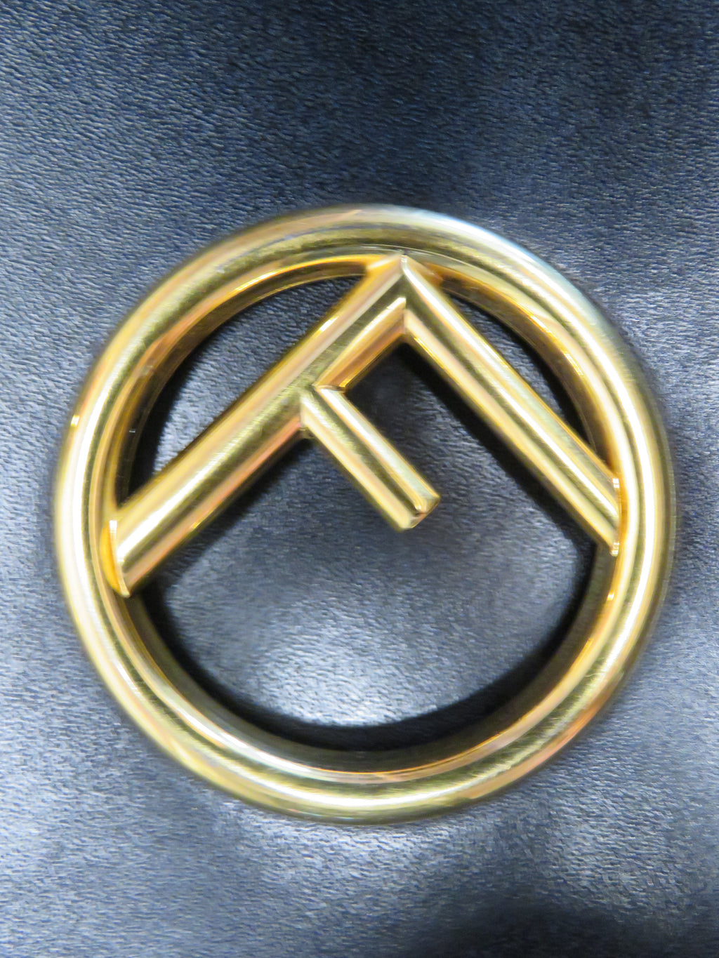 Fendi Round F Logo Black Leather Wallet on Chain