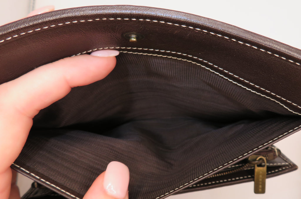 VINTAGE Celine Suede Macadam Bi Fold Long Wallet