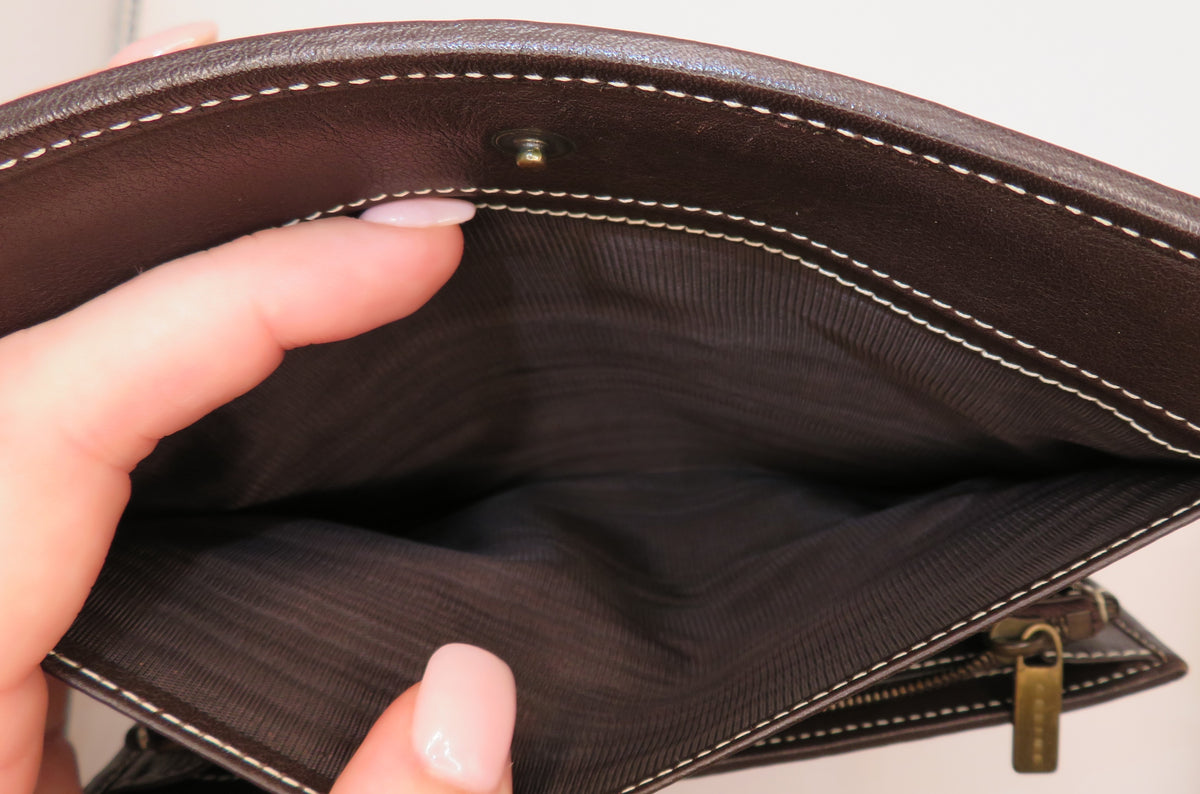 VINTAGE Celine Suede Macadam Bi Fold Long Wallet