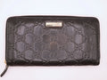 Gucci Guccissima GG Zip Around Black Leather Long Wallet