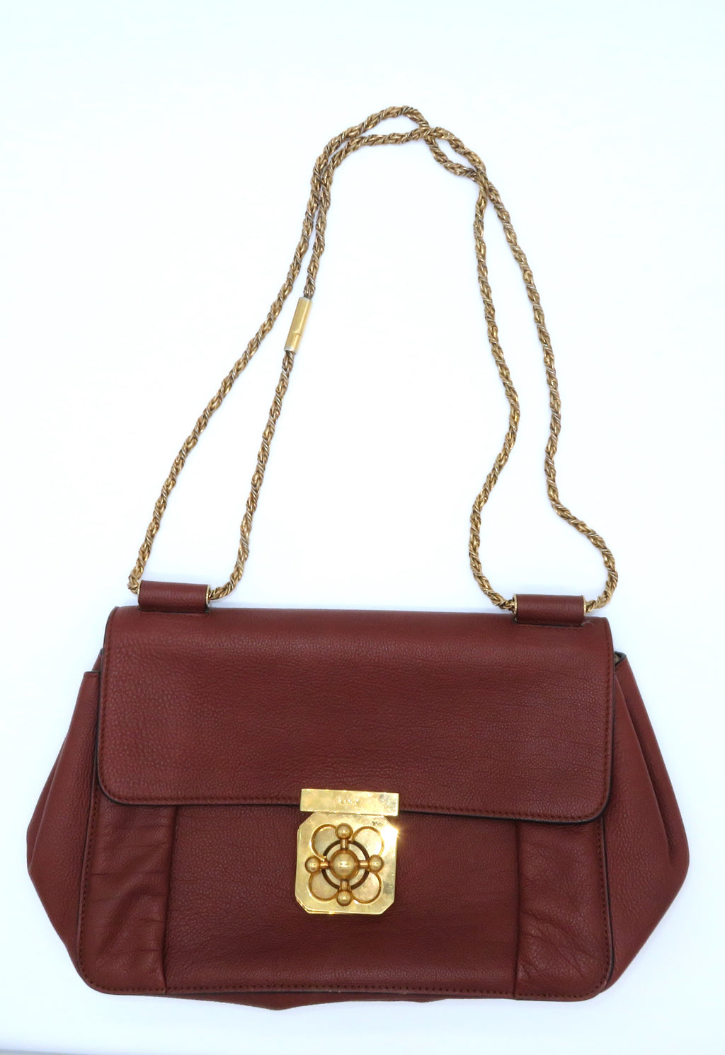 Chloe Elsie Chain Coral Leather Shoulder Bag