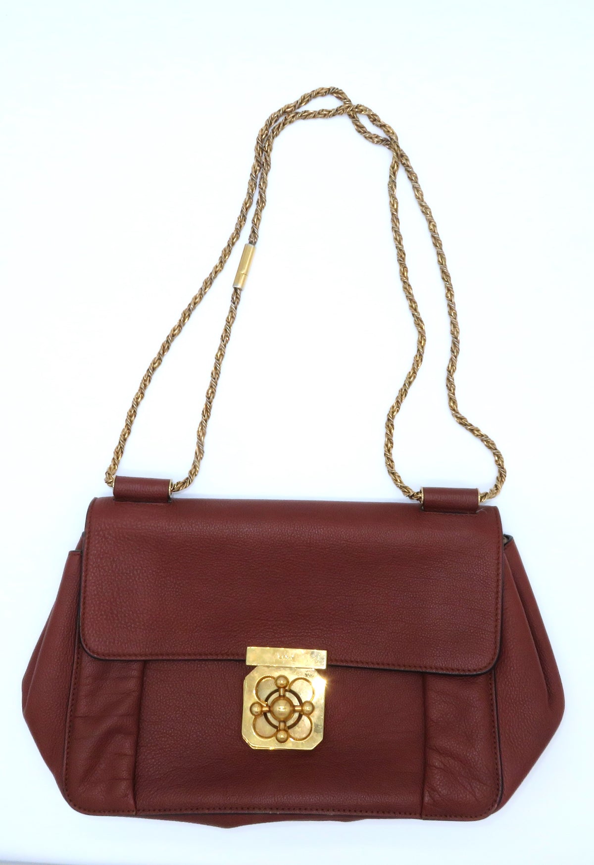 Chloe Elsie Chain Coral Leather Shoulder Bag