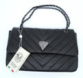 Valentino Orlandi Angel Black Quilted Vegan/Faux Leather Crossbody Bag