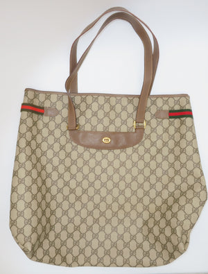 VINTAGE Gucci GG Supreme Canvas Sherry Line Tote Bag