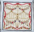VINTAGE Celine Chain and Jewelry Print Silk Handkerchief