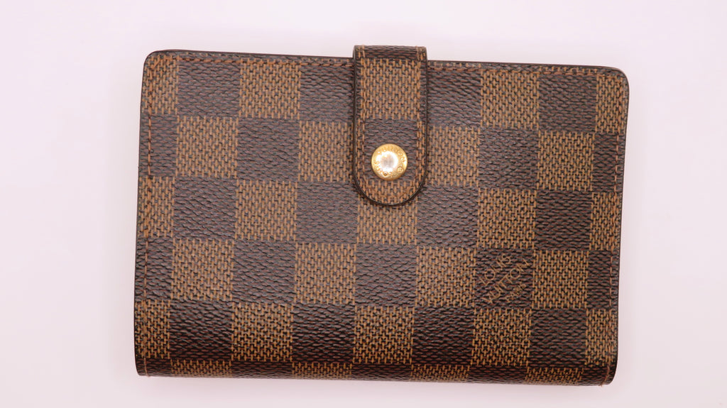 Louis Vuitton Damier Ebene Viennois Kiss Lock Bi Fold Wallet