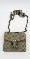 Gucci GG Supreme Small Dionysus Tan Suede Crossbody Bag