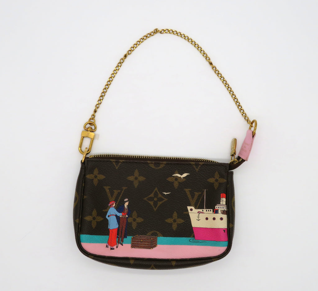 Louis Vuitton Mini Monogram Pochette with Boat Art