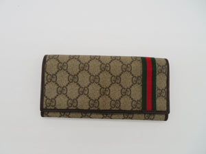Gucci GG Supreme Canvas Sherry Line Long Bi Fold Wallet