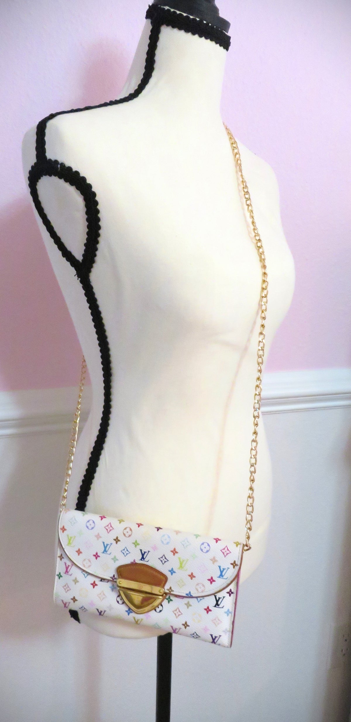 Louis Vuitton Eugenie White Multi Color Monogram Murakami Tri Fold Wallet