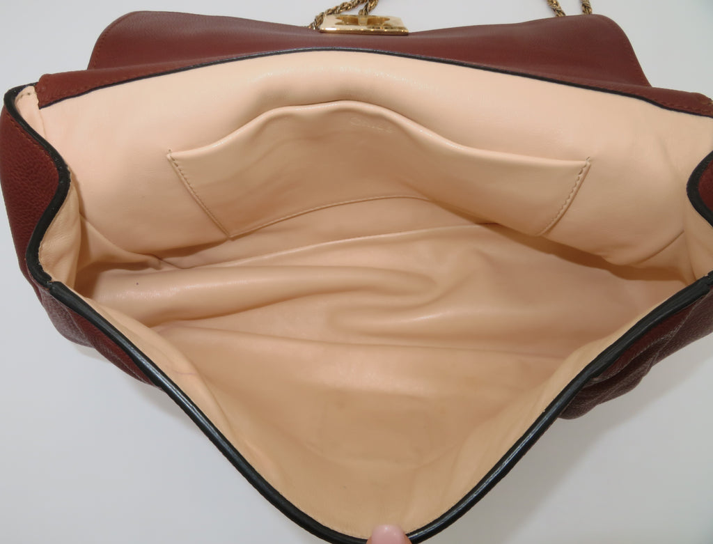 Chloe Elsie Chain Coral Leather Shoulder Bag