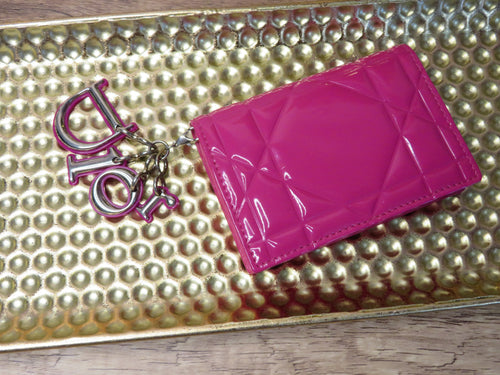 Christian Dior Miss Dior Fuchsia Patent Leather Flap Wallet