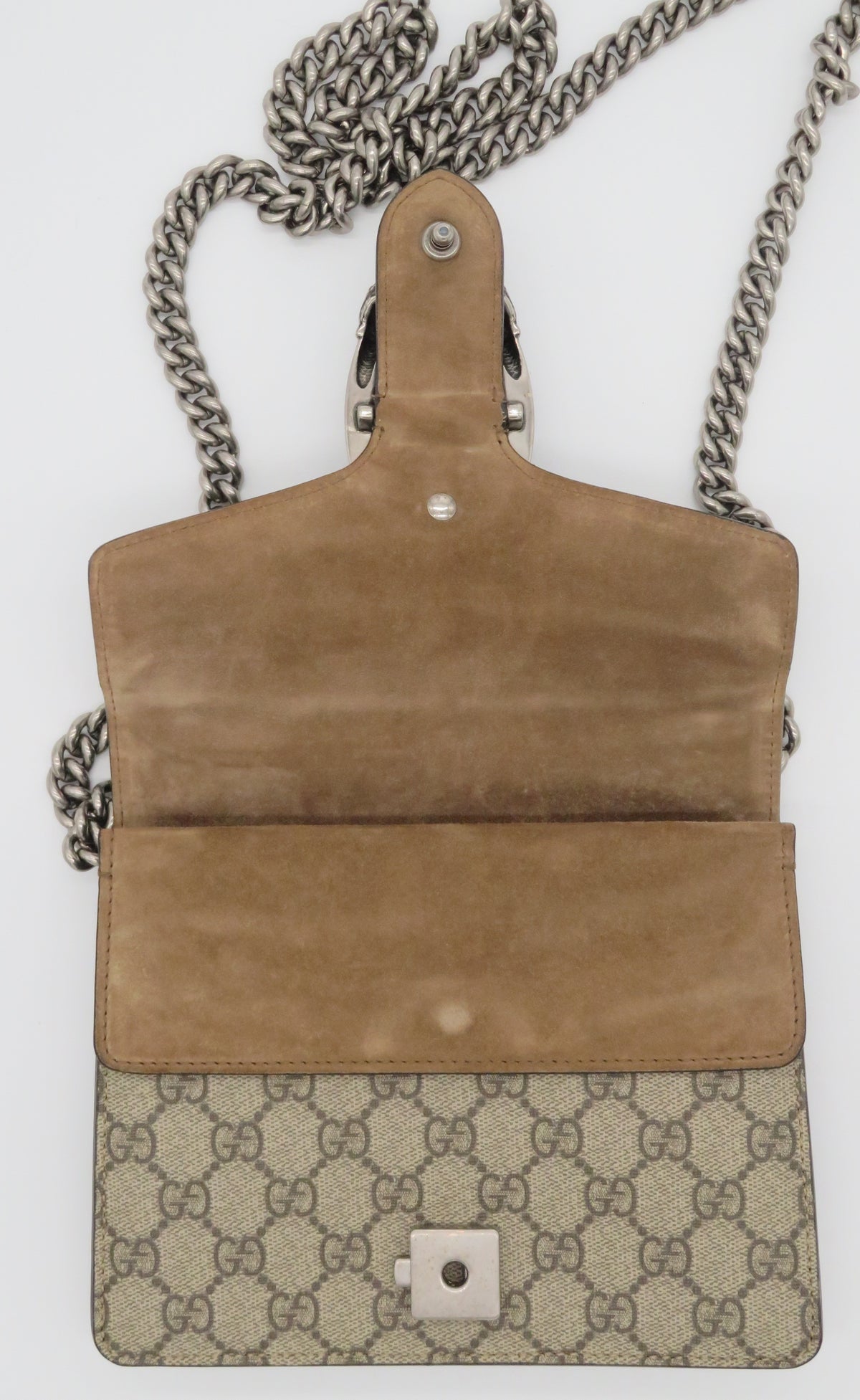 Gucci GG Supreme Small Dionysus Tan Suede Crossbody Bag