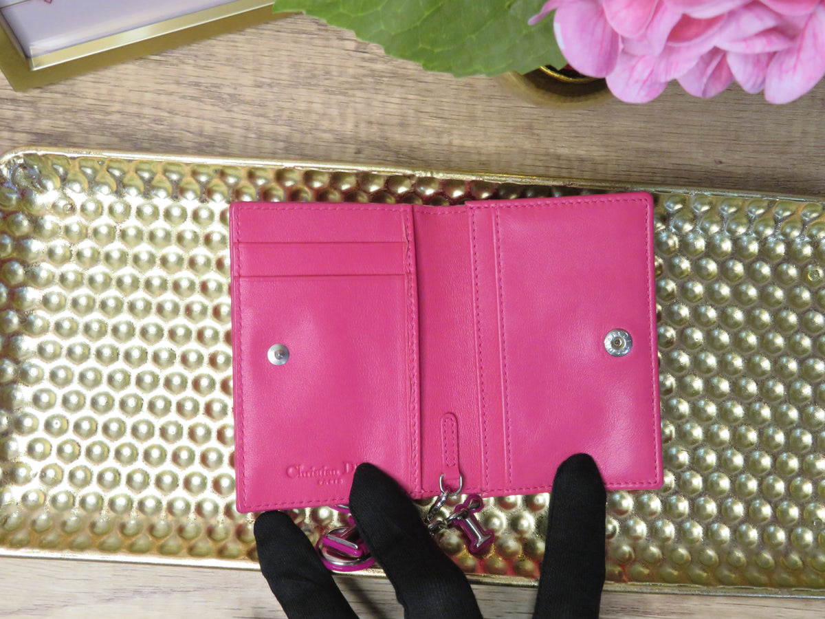 Christian Dior Miss Dior Fuchsia Patent Leather Flap Wallet