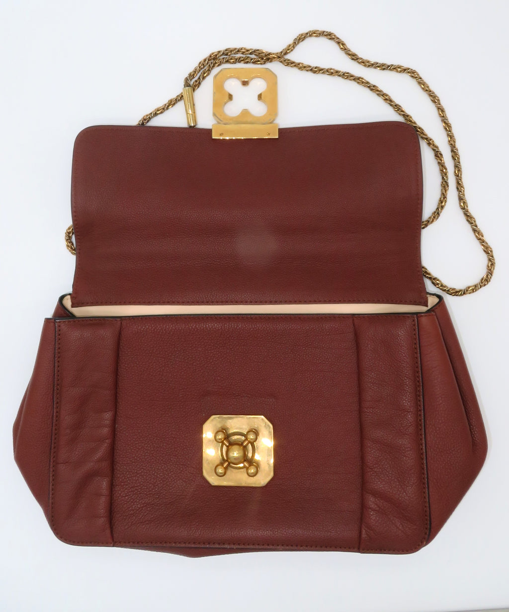 Chloe Elsie Chain Coral Leather Shoulder Bag