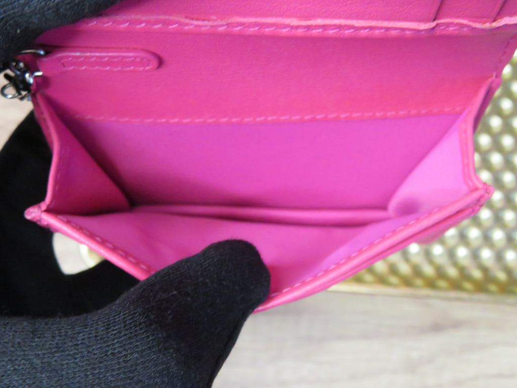 Christian Dior Miss Dior Fuchsia Patent Leather Flap Wallet