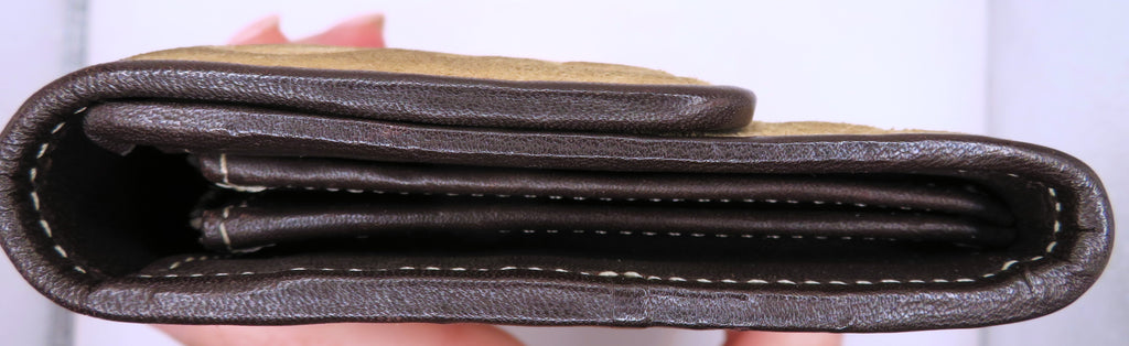VINTAGE Celine Suede Macadam Bi Fold Long Wallet