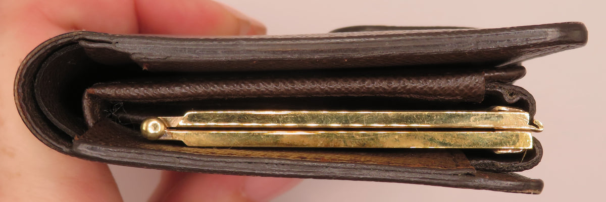 Louis Vuitton Damier Ebene Viennois Kiss Lock Bi Fold Wallet