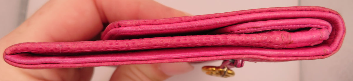 VINTAGE Chanel Dark Pink Caviar Timeless CC Bi Fold Wallet