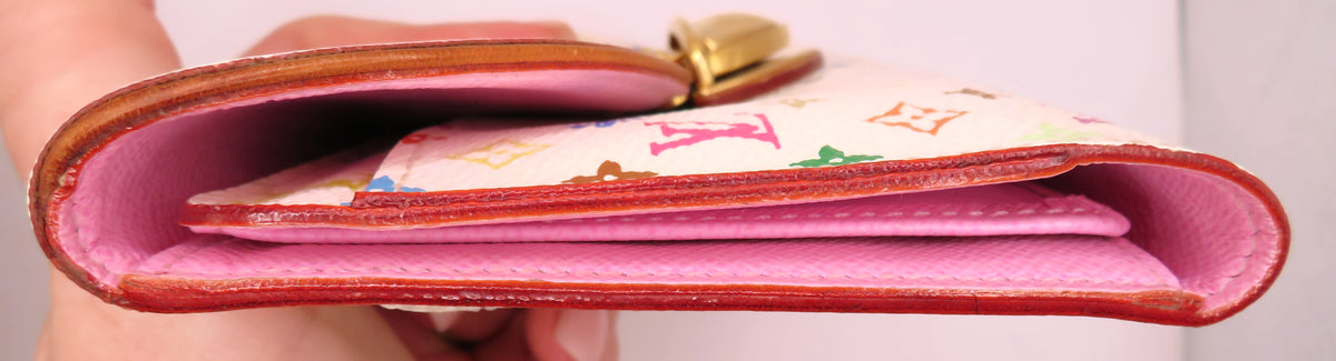 Louis Vuitton Eugenie White Multi Color Monogram Murakami Tri Fold Wallet
