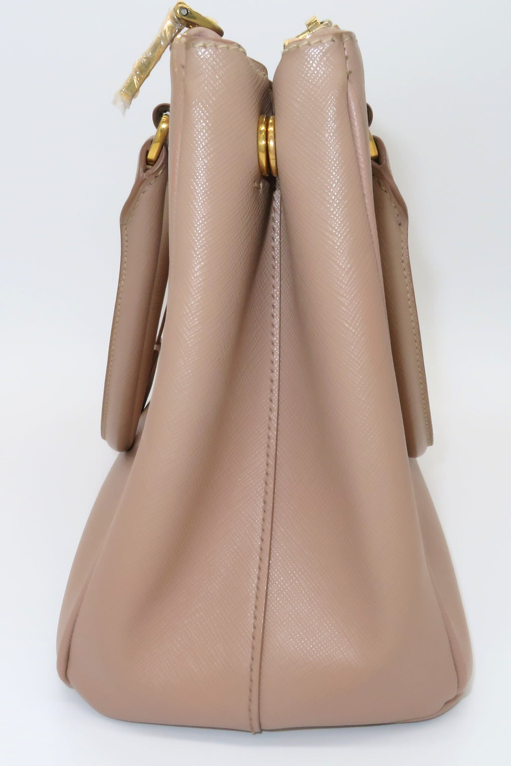 Prada Cammeo Saffiano Leather Small Galleria Double Zip Tote