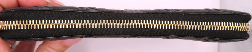 Gucci Guccissima GG Zip Around Black Leather Long Wallet
