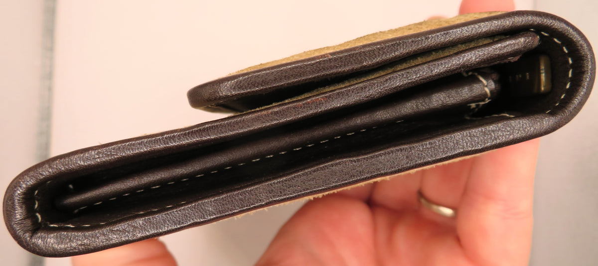 VINTAGE Celine Suede Macadam Bi Fold Long Wallet