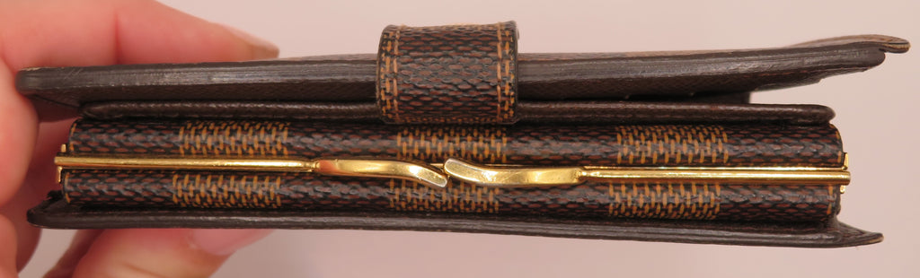 Louis Vuitton Damier Ebene Viennois Kiss Lock Bi Fold Wallet
