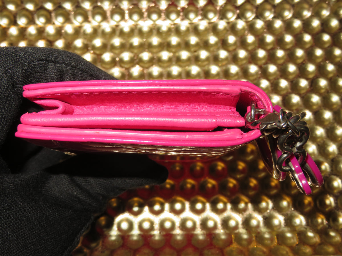 Christian Dior Miss Dior Fuchsia Patent Leather Flap Wallet