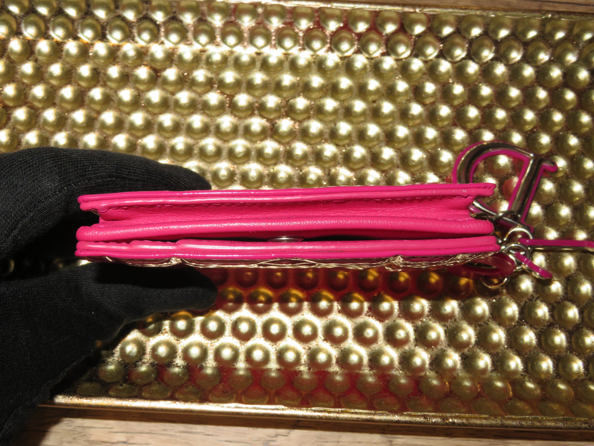 Christian Dior Miss Dior Fuchsia Patent Leather Flap Wallet