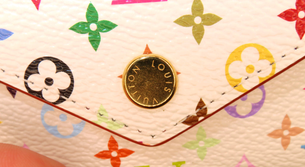 Louis Vuitton Victorine White Multi Color Monogram Murakami Tri Fold Wallet