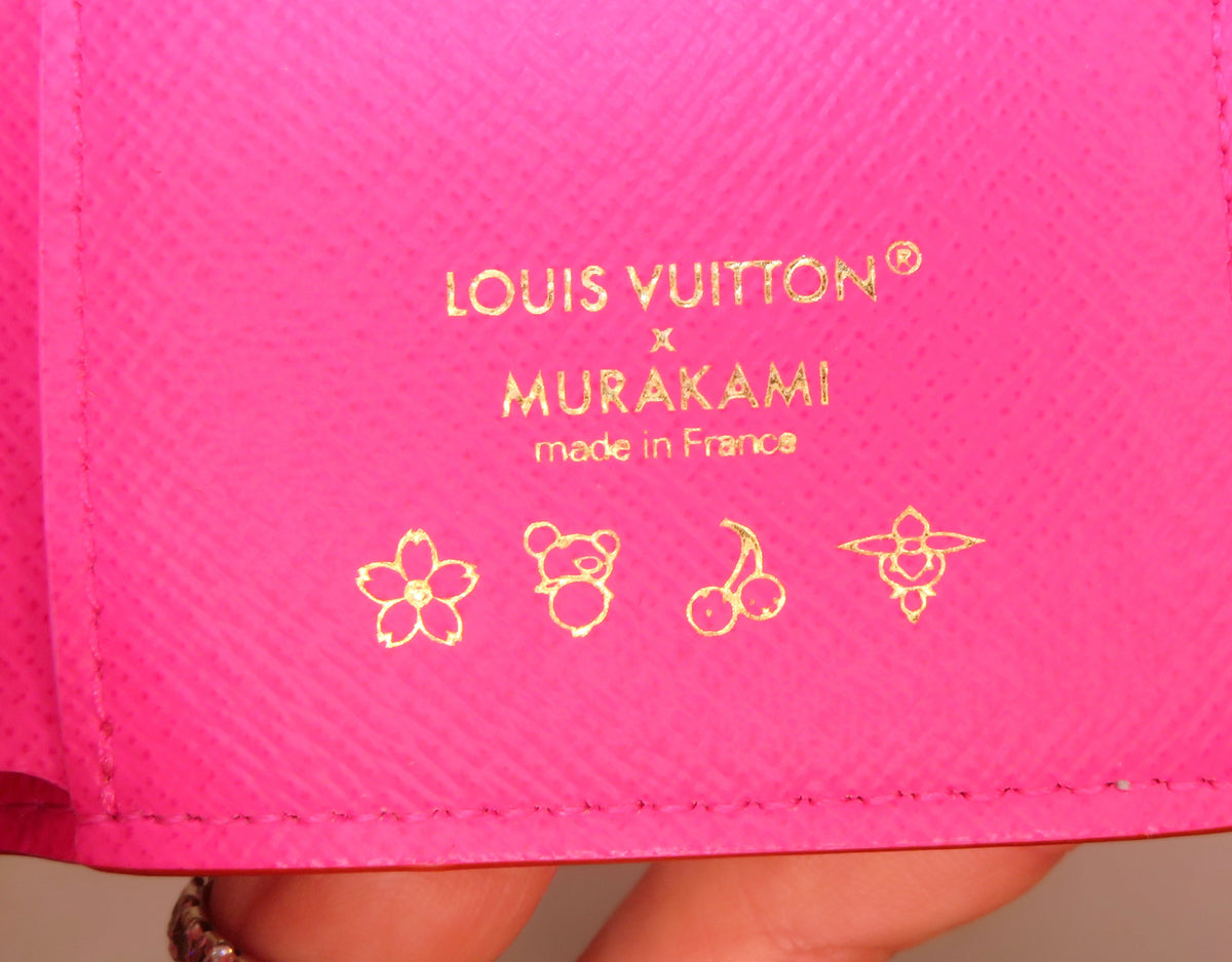 Louis Vuitton Victorine White Multi Color Monogram Murakami Tri Fold Wallet
