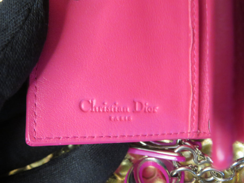 Christian Dior Miss Dior Fuchsia Patent Leather Flap Wallet