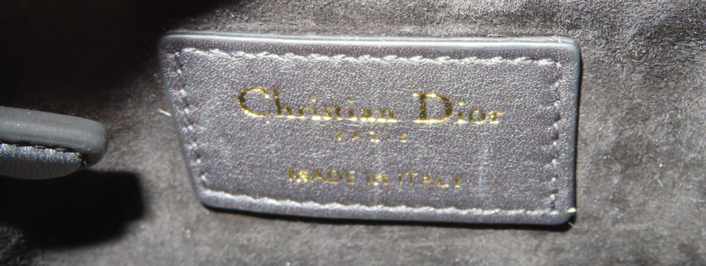 Christian Dior Mini Lady Dior Black Cannage Leather Star Embroidered Accents