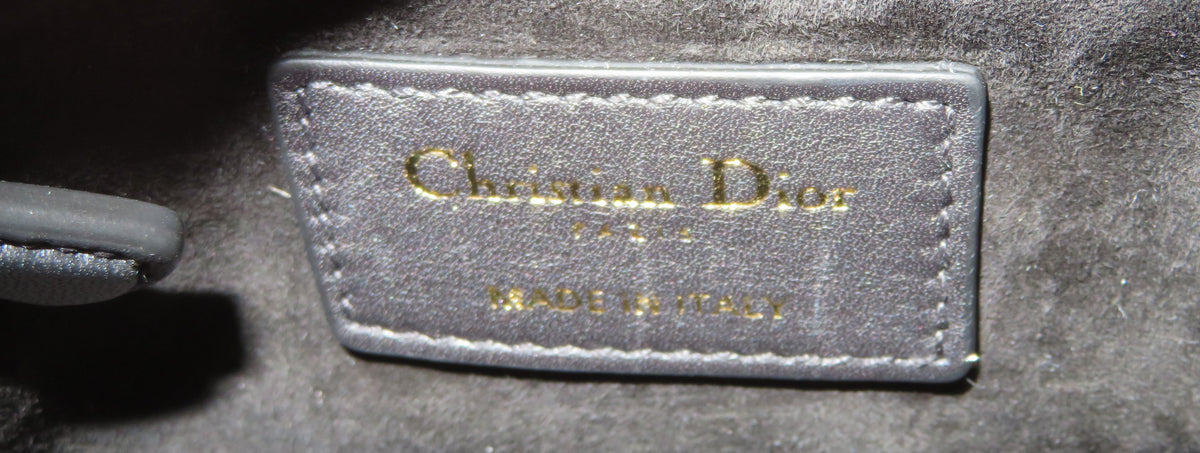 Christian Dior Mini Lady Dior Black Cannage Leather Star Embroidered Accents