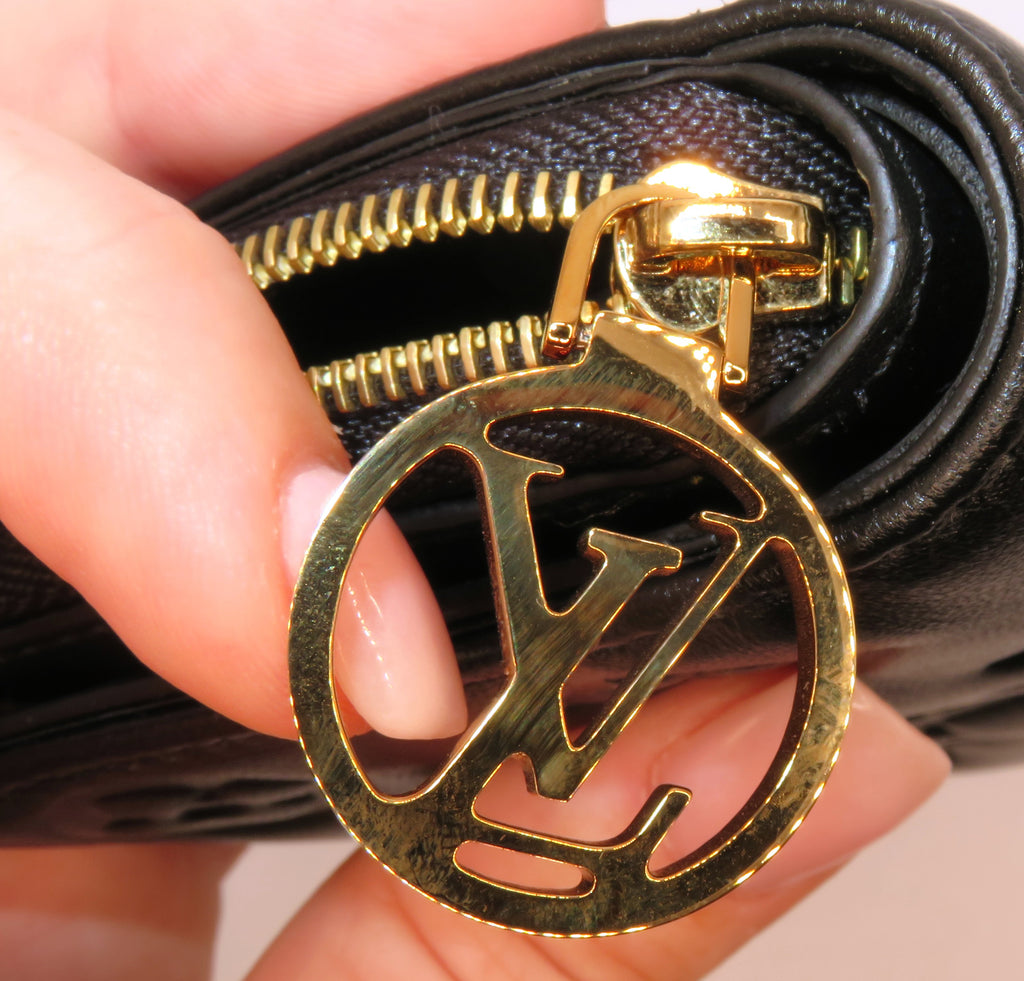 Louis Vuitton Coussin Lambskin Black Embossed Monogram Coin Purse