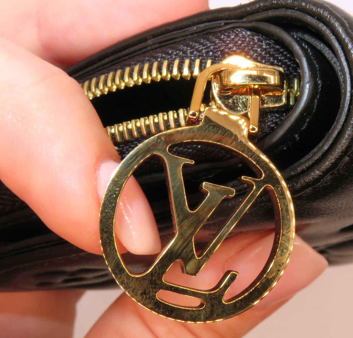 Louis Vuitton Coussin Lambskin Black Embossed Monogram Coin Purse