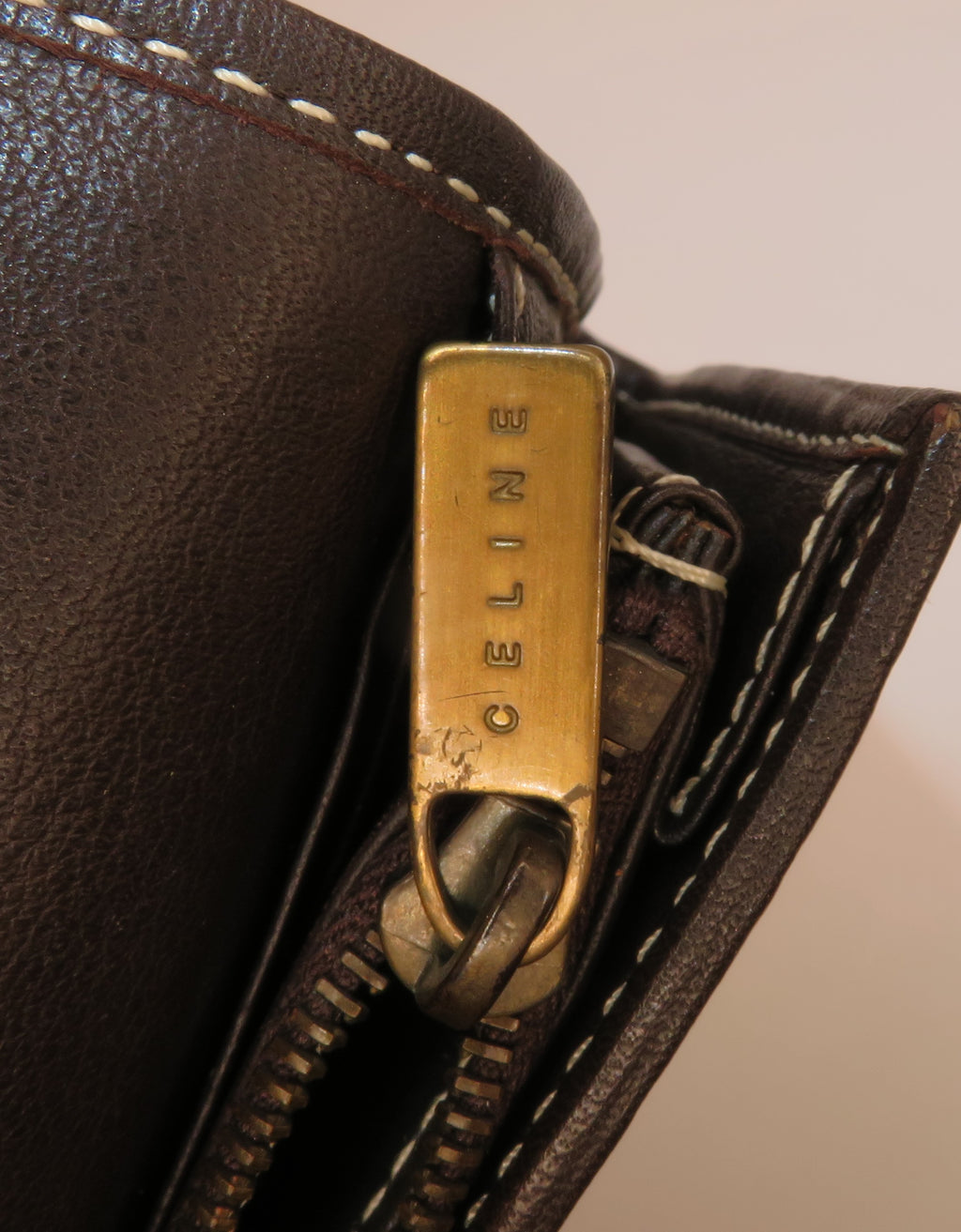 VINTAGE Celine Suede Macadam Bi Fold Long Wallet